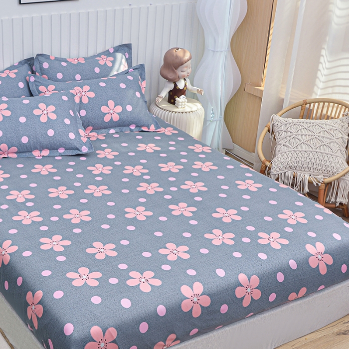 91家纺网 家纺一手货源 找家纺 小雨家纺 2026新款芦荟棉床笠 春天花园