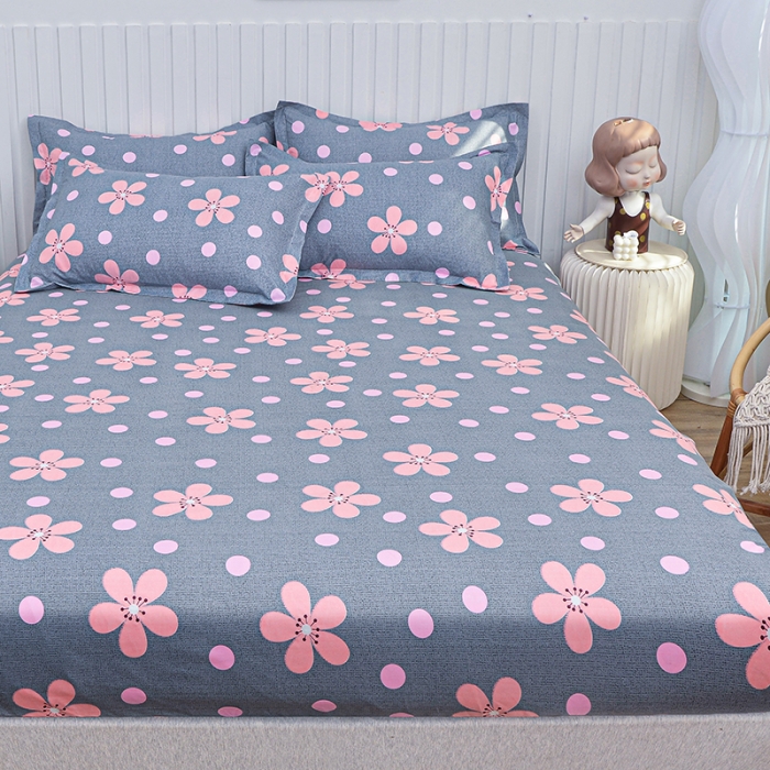 91家纺网 家纺一手货源 找家纺 小雨家纺 2026新款芦荟棉床笠 春天花园