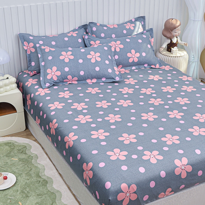 91家纺网 家纺一手货源 找家纺 小雨家纺 2026新款芦荟棉床笠 春天花园