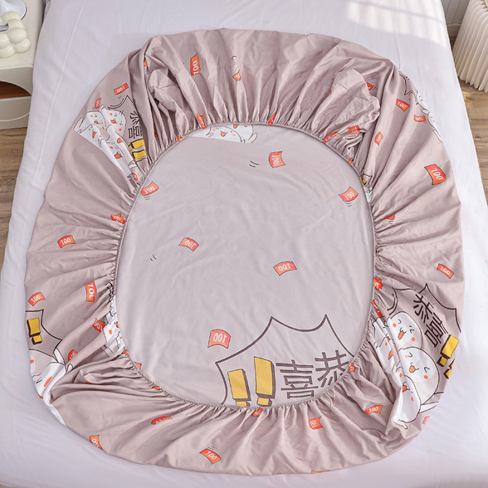 91家纺网 家纺一手货源 找家纺 小雨家纺 2026新款芦荟棉床笠 恭喜发财