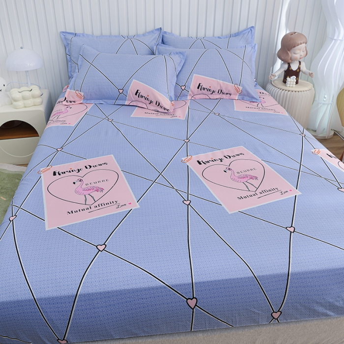 91家纺网 家纺一手货源 找家纺 小雨家纺 2026新款芦荟棉床笠 鸿运当头