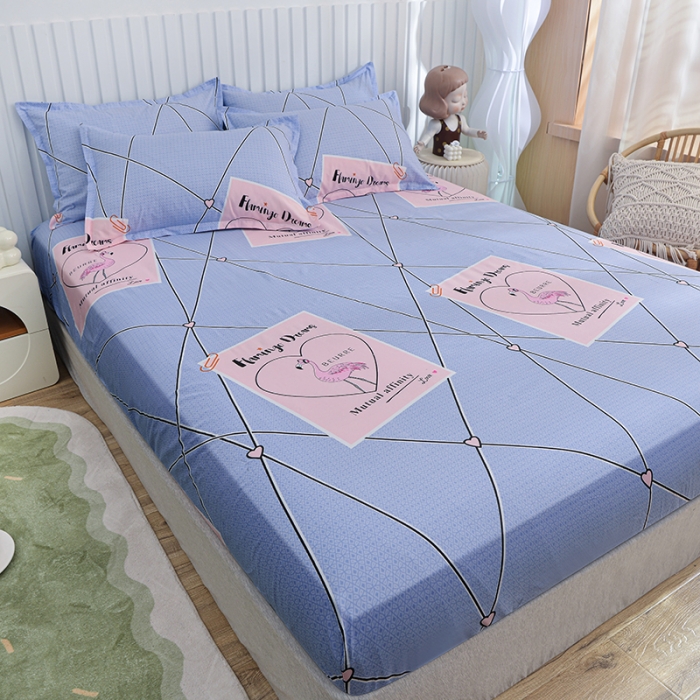 91家纺网 家纺一手货源 找家纺 小雨家纺 2026新款芦荟棉床笠 鸿运当头