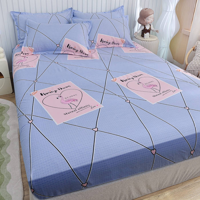 91家纺网 家纺一手货源 找家纺 小雨家纺 2026新款芦荟棉床笠 鸿运当头