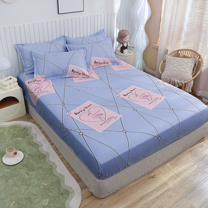 91家纺网 家纺一手货源 找家纺 小雨家纺 2026新款芦荟棉床笠 鸿运当头