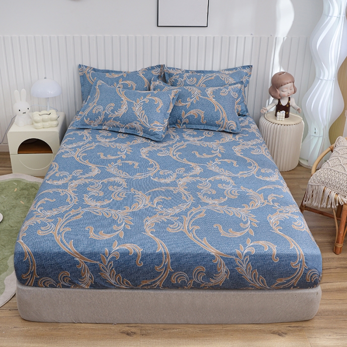 91家纺网 家纺一手货源 找家纺 小雨家纺 2026新款芦荟棉床笠 华丽风尚