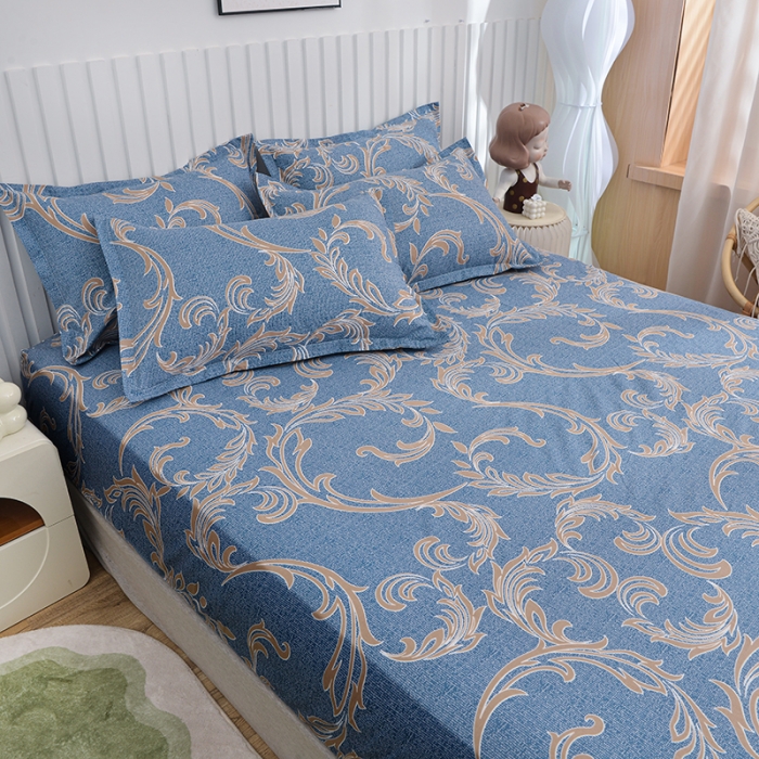 91家纺网 家纺一手货源 找家纺 小雨家纺 2026新款芦荟棉床笠 华丽风尚