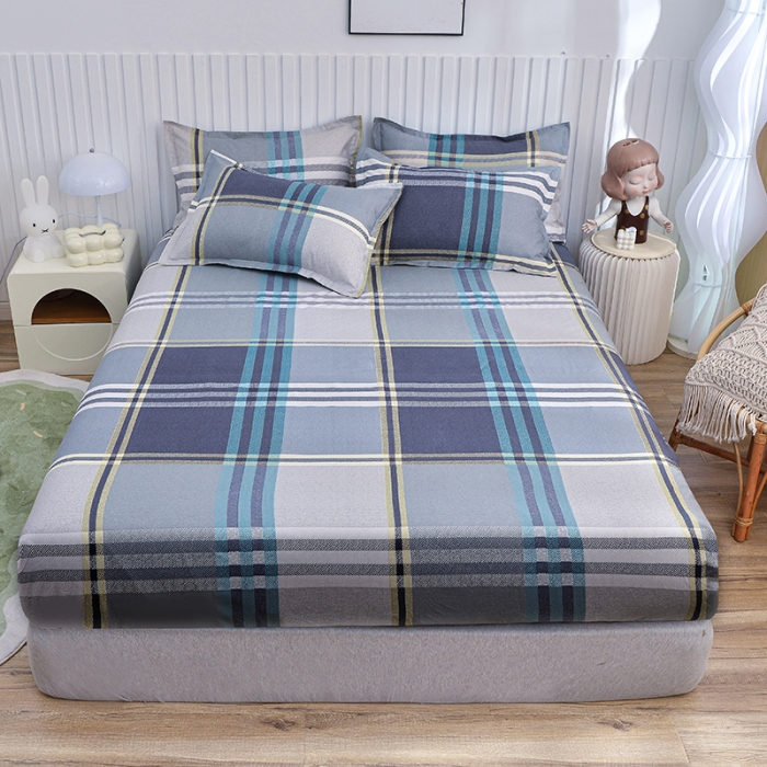 91家纺网 家纺一手货源 找家纺 小雨家纺 2026新款芦荟棉床笠 灰格格