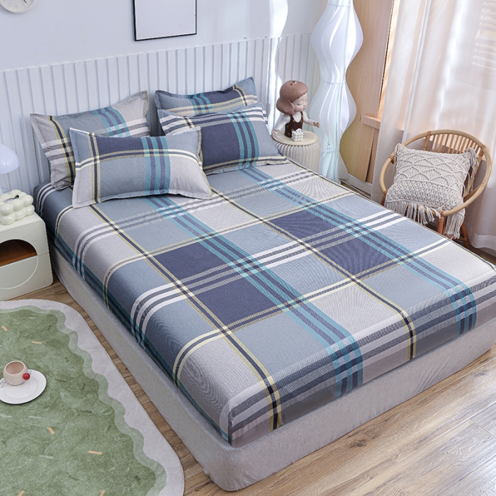 91家纺网 家纺一手货源 找家纺 小雨家纺 2026新款芦荟棉床笠 灰格格