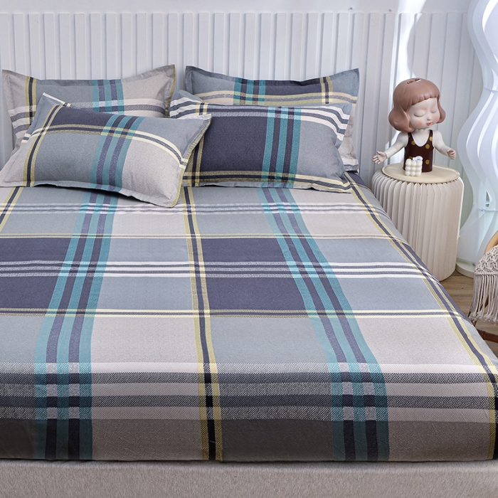 91家纺网 家纺一手货源 找家纺 小雨家纺 2026新款芦荟棉床笠 灰格格