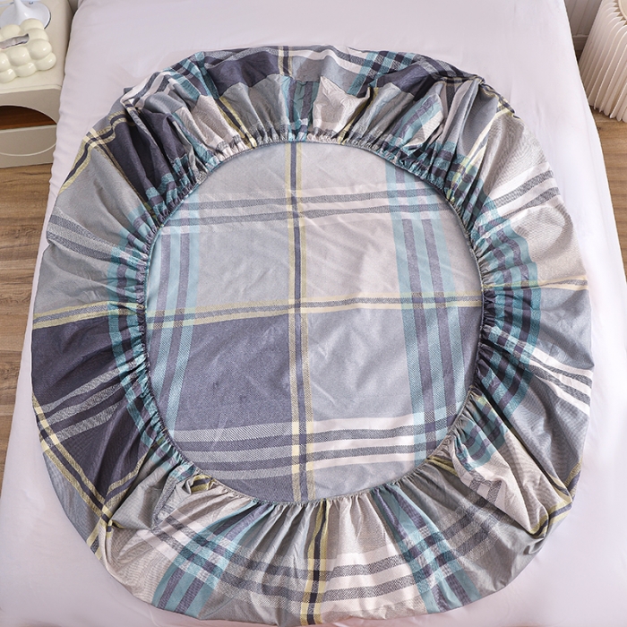 91家纺网 家纺一手货源 找家纺 小雨家纺 2026新款芦荟棉床笠 灰格格