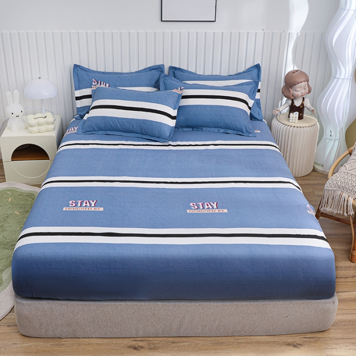 91家纺网 家纺一手货源 找家纺 小雨家纺 2026新款芦荟棉床笠 简单时光