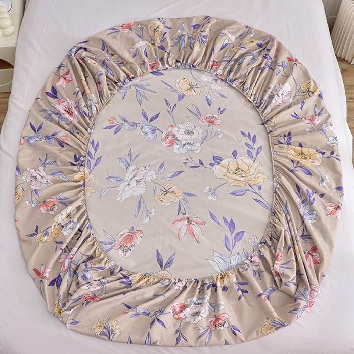 91家纺网 家纺一手货源 找家纺 小雨家纺 2026新款芦荟棉床笠 静美花颜棕