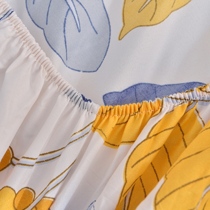 91家纺网 家纺一手货源 找家纺 小雨家纺 2026新款芦荟棉床笠 梦露花园黄