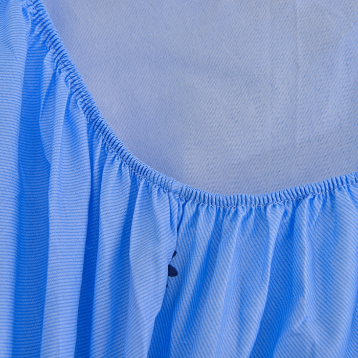 91家纺网 家纺一手货源 找家纺 小雨家纺 2026新款芦荟棉床笠 麋鹿森林蓝