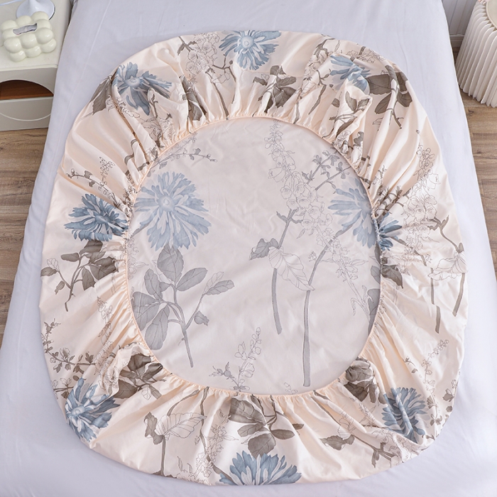 91家纺网 家纺一手货源 找家纺 小雨家纺 2026新款芦荟棉床笠 似水流年