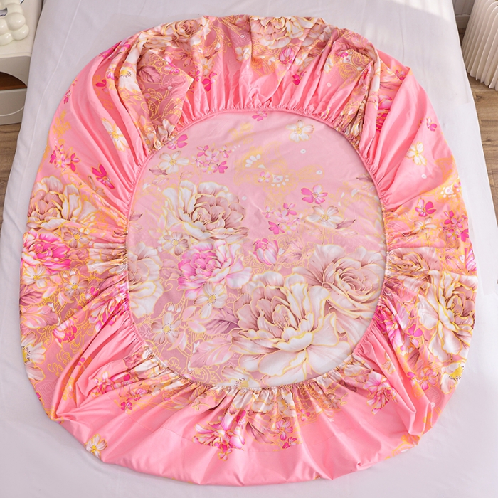 91家纺网 家纺一手货源 找家纺 小雨家纺 2026新款芦荟棉床笠 妩媚花王