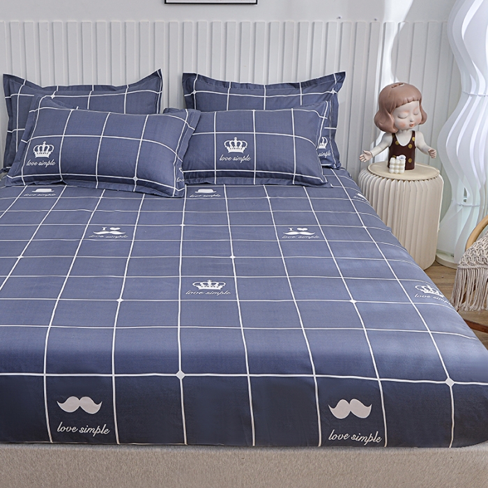 91家纺网 家纺一手货源 找家纺 小雨家纺 2026新款芦荟棉床笠 优雅先生