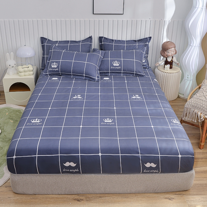 91家纺网 家纺一手货源 找家纺 小雨家纺 2026新款芦荟棉床笠 优雅先生