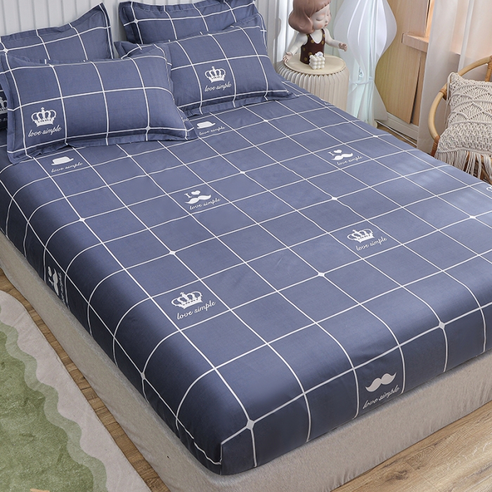 91家纺网 家纺一手货源 找家纺 小雨家纺 2026新款芦荟棉床笠 优雅先生