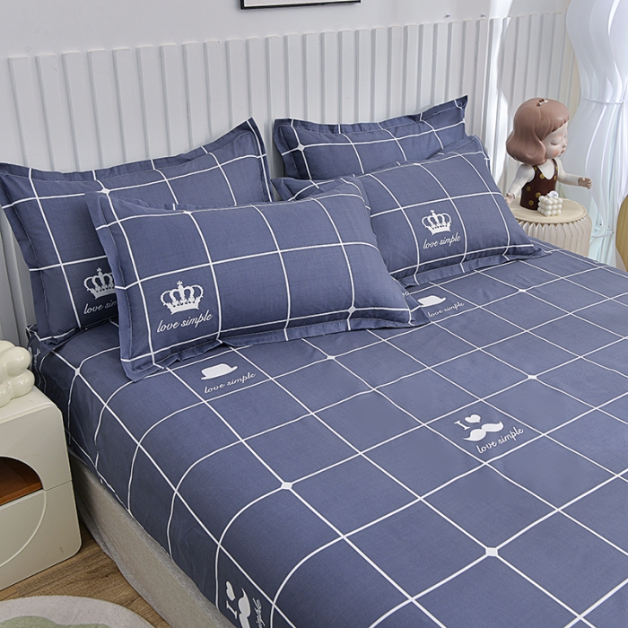 91家纺网 家纺一手货源 找家纺 小雨家纺 2026新款芦荟棉床笠 优雅先生