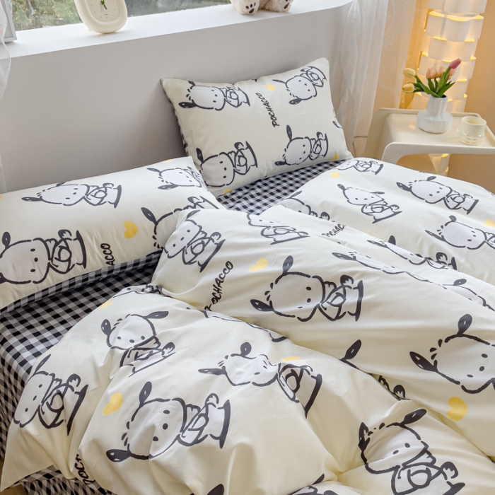 91家纺网 家纺一手货源 找家纺 （总）金丝鸟家纺 2023新款全棉印花可爱卡通帕恰狗四件套