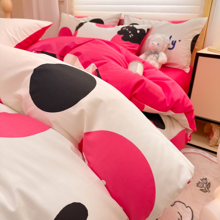 91家纺网 家纺一手货源 找家纺 晨希 2024春夏新款全棉13372印花四件套—卡通系列 KT猫