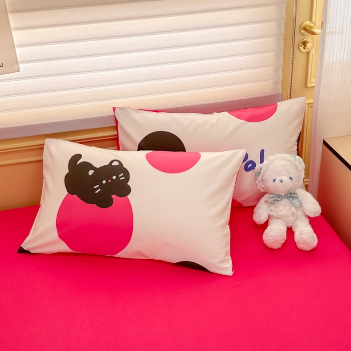 91家纺网 家纺一手货源 找家纺 晨希 2024春夏新款全棉13372印花四件套—卡通系列 KT猫