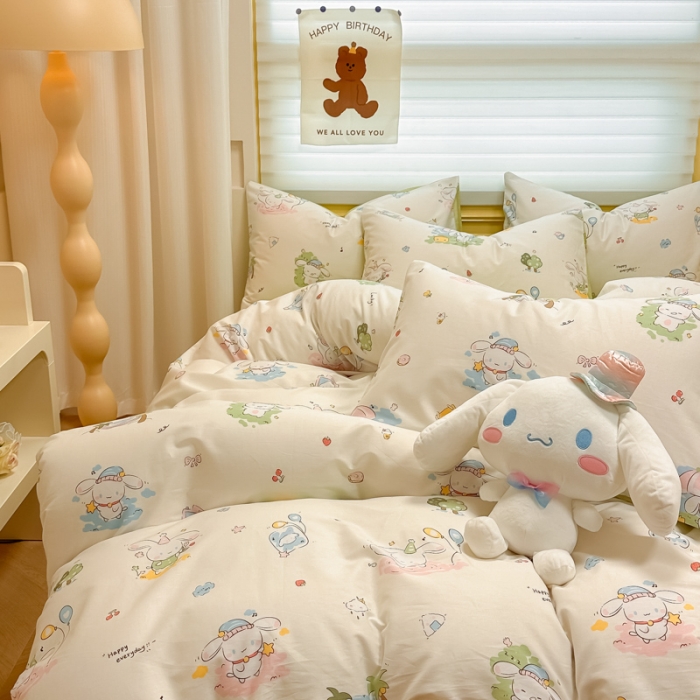 91家纺网 家纺一手货源 找家纺 晨希 2024春夏新款全棉13372印花四件套—卡通系列 调皮狗