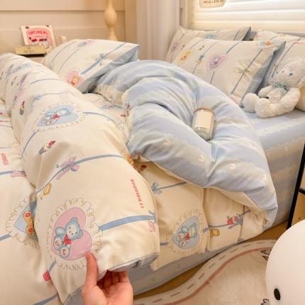 晨希 2024春夏新款全棉13372印花四件套—卡通系列 熊美眉