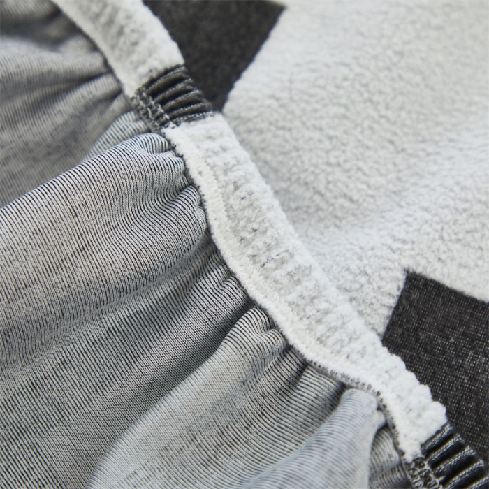 91家纺网 家纺一手货源 找家纺 逐日 2023新款云朵绒-黑白系列床头罩 黑白-方格