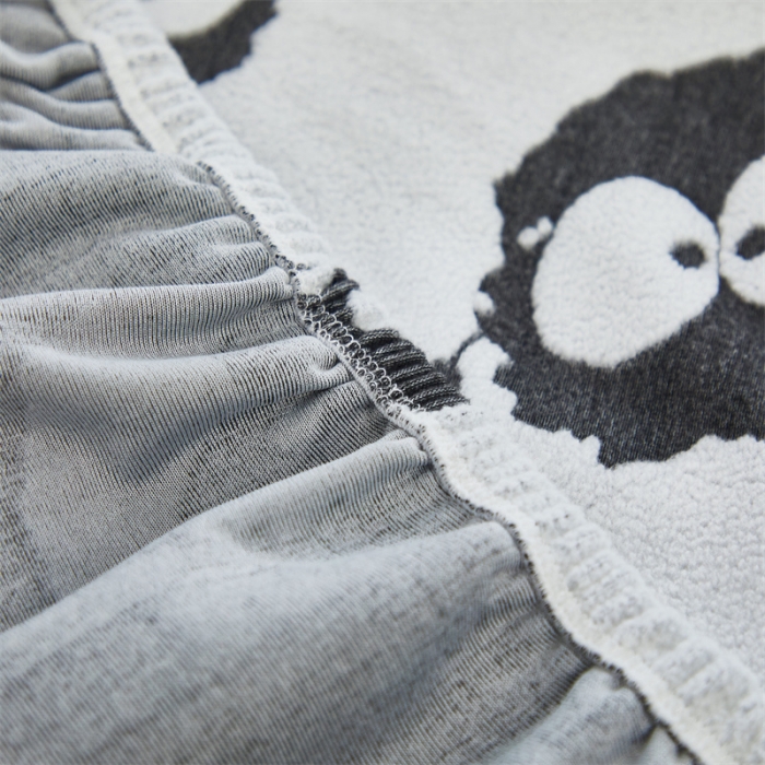 91家纺网 家纺一手货源 找家纺 逐日 2023新款云朵绒-黑白系列床头罩 黑白-煤球