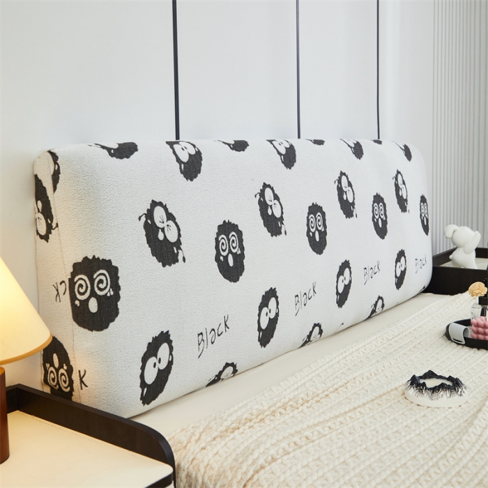 91家纺网 家纺一手货源 找家纺 逐日 2023新款云朵绒-黑白系列床头罩 黑白-煤球