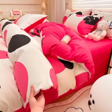 91家纺网 家纺一手货源 找家纺 晨希 2024春夏新款全棉13372印花四件套—卡通系列 KT猫