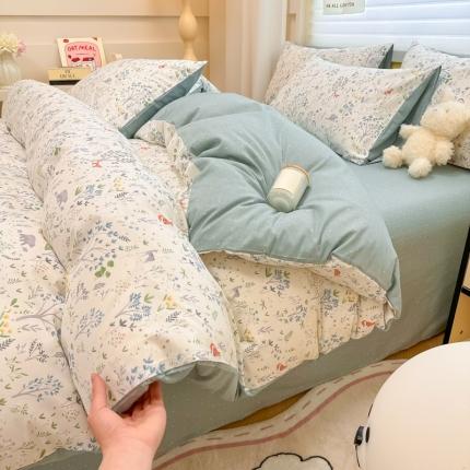 91家纺网 家纺一手货源 找家纺 晨希 2024春夏新款全棉13372印花四件套—卡通系列 森林王国