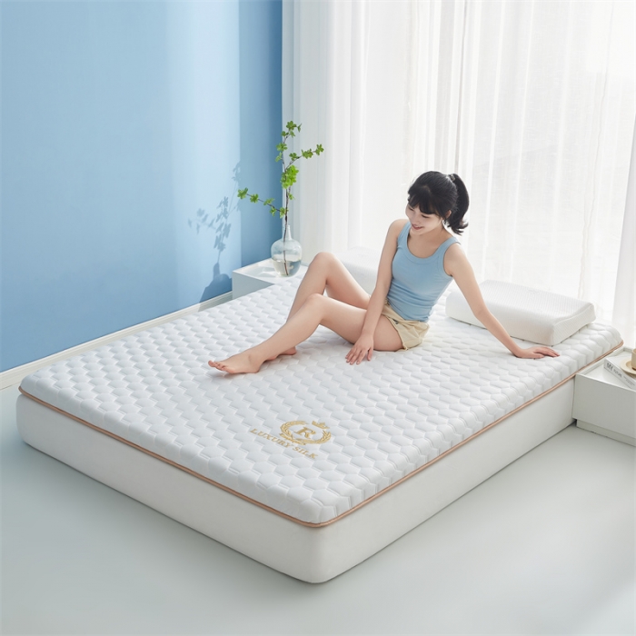 91家纺网 家纺一手货源 找家纺 鹿辉 2025新款牛奶丝烫画单边床垫 皇冠足球白