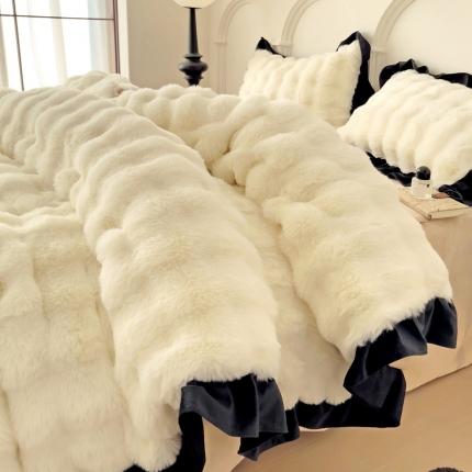 91家纺网 家纺一手货源 找家纺 （总）迪欧芙 2023新款泡泡兔兔牛奶绒四件套