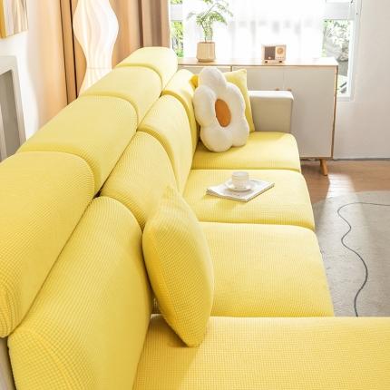 91家纺网 家纺一手货源 找家纺 沐沐家纺 2026新款玉米绒纯色沙发笠 金黄