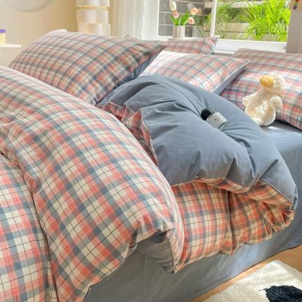 91家纺网 家纺一手货源 找家纺 （总）雨帆家纺 2023新款良品简约亲肤水洗棉印花四件套