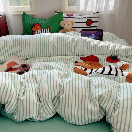 91家纺网 家纺一手货源 找家纺 (总) 花伞 2024新款毛巾绣卡通水洗棉磨毛四件套