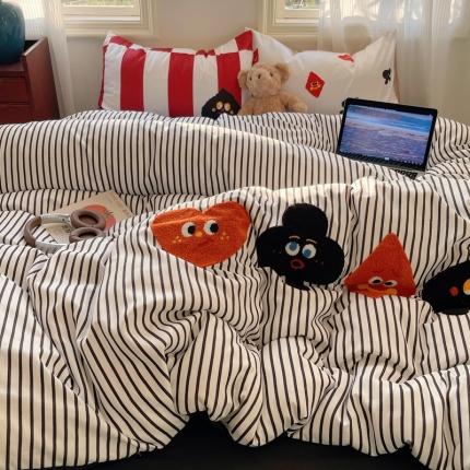 91家纺网 家纺一手货源 找家纺 (总) 花伞 2024新款毛巾绣卡通水洗棉磨毛四件套