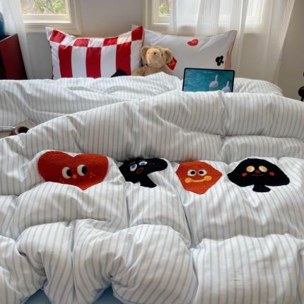 91家纺网 家纺一手货源 找家纺 (总) 花伞 2024新款毛巾绣卡通水洗棉磨毛四件套