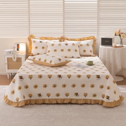 91家纺网 家纺一手货源 找家纺 （总）紫碧螺家纺 2024新款暗提花水洗棉麻绗绣款双面多用欧式床盖