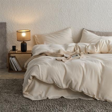 91家纺网 家纺一手货源 找家纺 （总）安莱生活2024新款绉纱美拉德色纯色四件套单品系列