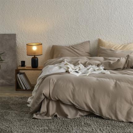 91家纺网 家纺一手货源 找家纺 （总）安莱生活2024新款绉纱美拉德色纯色四件套单品系列