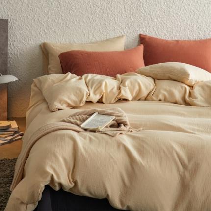 91家纺网 家纺一手货源 找家纺 （总）安莱生活2024新款绉纱美拉德色混搭四件套单品系列