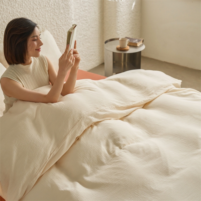 91家纺网 家纺一手货源 找家纺 （总）安莱生活2024新款绉纱美拉德色混搭四件套单品系列