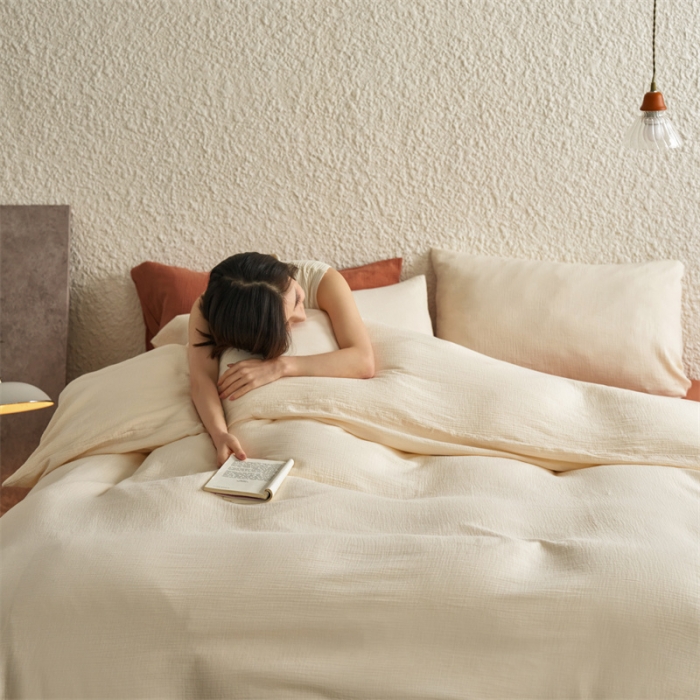 91家纺网 家纺一手货源 找家纺 （总）安莱生活2024新款绉纱美拉德色混搭四件套单品系列