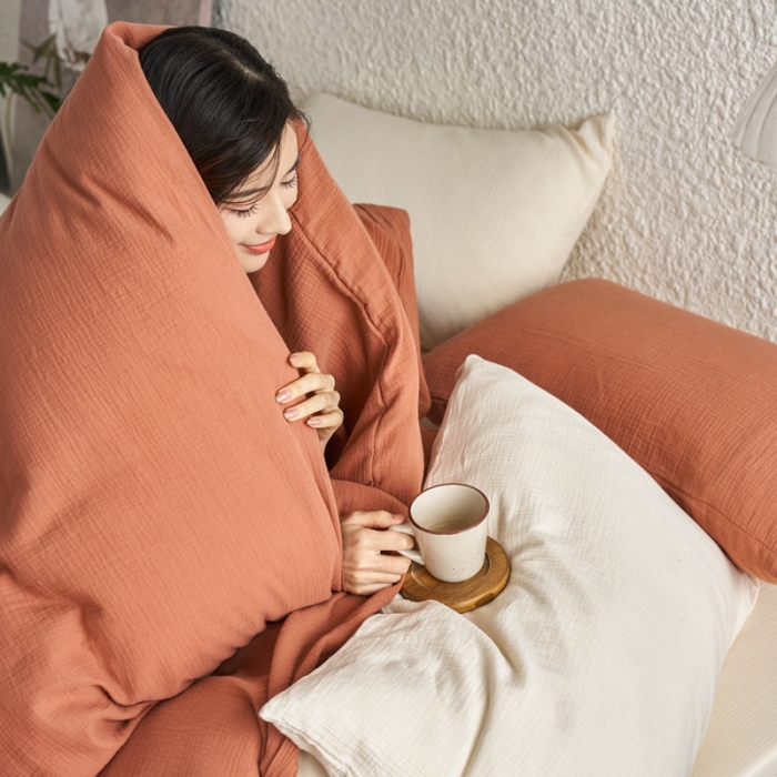 91家纺网 家纺一手货源 找家纺 安莱生活2024款绉纱美拉德色混搭四件套单品系列 太妃+芝士+芝士芝士