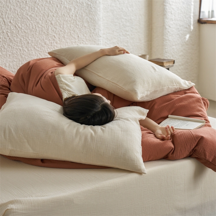 91家纺网 家纺一手货源 找家纺 安莱生活2024款绉纱美拉德色混搭四件套单品系列 太妃+芝士+芝士芝士