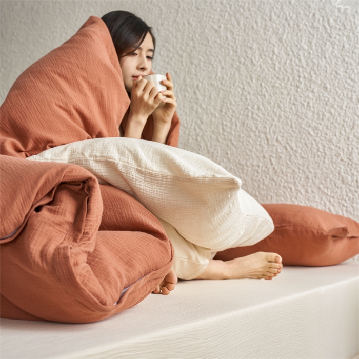 91家纺网 家纺一手货源 找家纺 安莱生活2024款绉纱美拉德色混搭四件套单品系列 太妃+芝士+芝士芝士